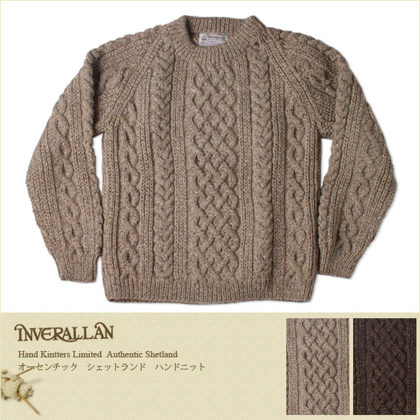 50cm未使用 INVERALLAN インバーアラン シェットランドクルーネックセーター